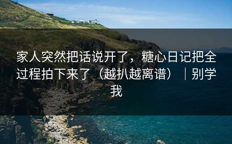 家人突然把话说开了，糖心日记把全过程拍下来了（越扒越离谱）｜别学我
