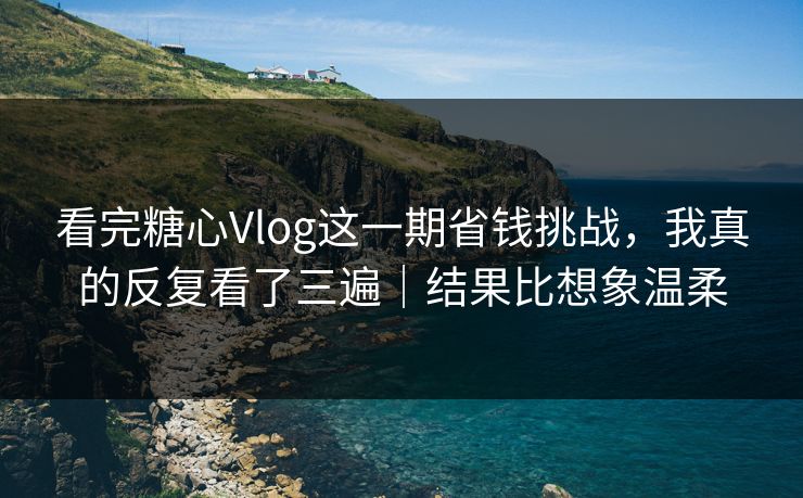 看完糖心Vlog这一期省钱挑战，我真的反复看了三遍｜结果比想象温柔
