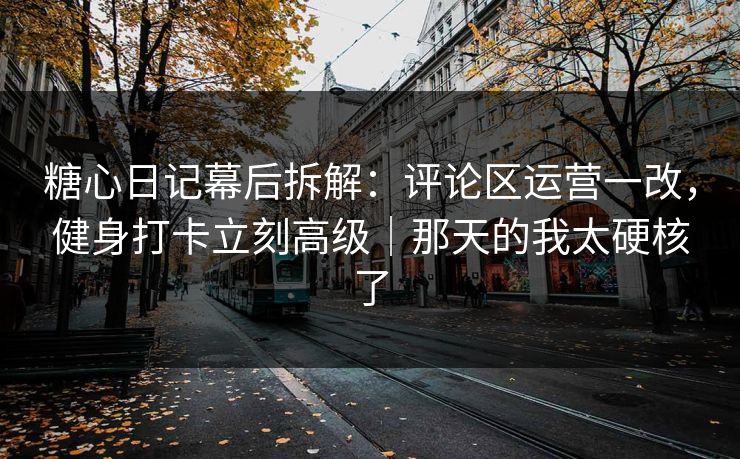 糖心日记幕后拆解：评论区运营一改，健身打卡立刻高级｜那天的我太硬核了