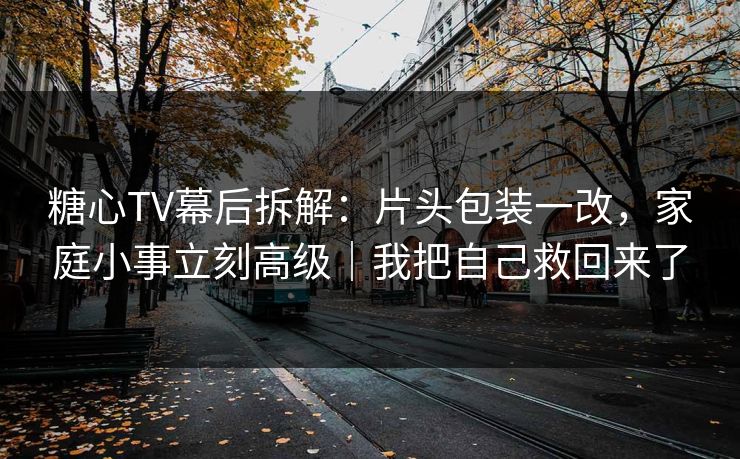 糖心TV幕后拆解：片头包装一改，家庭小事立刻高级｜我把自己救回来了