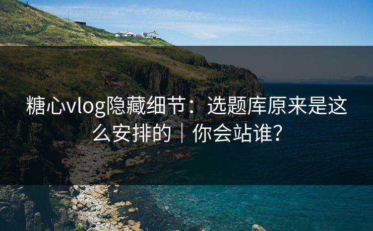 糖心vlog隐藏细节：选题库原来是这么安排的｜你会站谁？