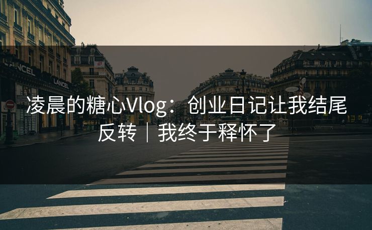 凌晨的糖心Vlog：创业日记让我结尾反转｜我终于释怀了