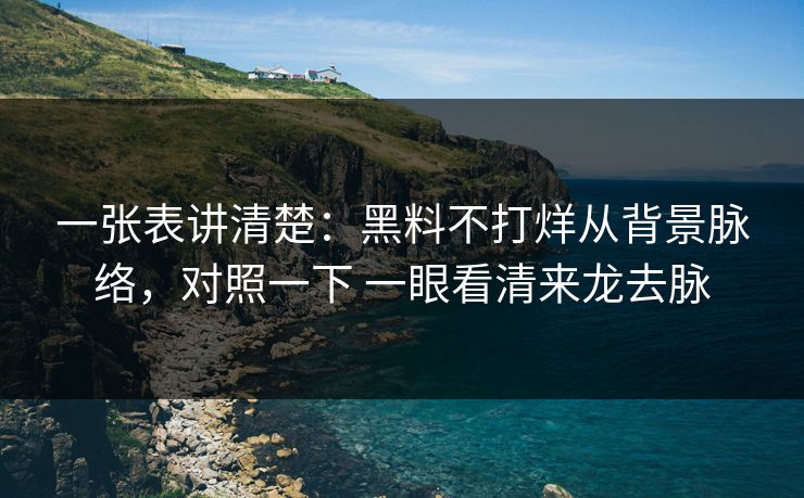 一张表讲清楚：黑料不打烊从背景脉络，对照一下 一眼看清来龙去脉