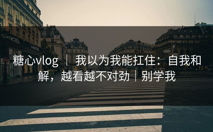 糖心vlog ｜ 我以为我能扛住：自我和解，越看越不对劲｜别学我